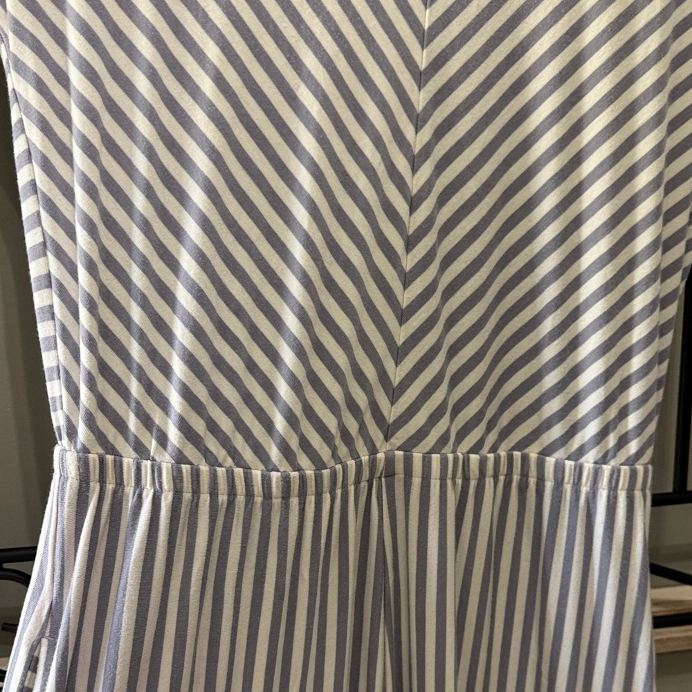 Matilda Jane Gray and White Striped V-Neck jumpsuit Small - Picture 4 of 13